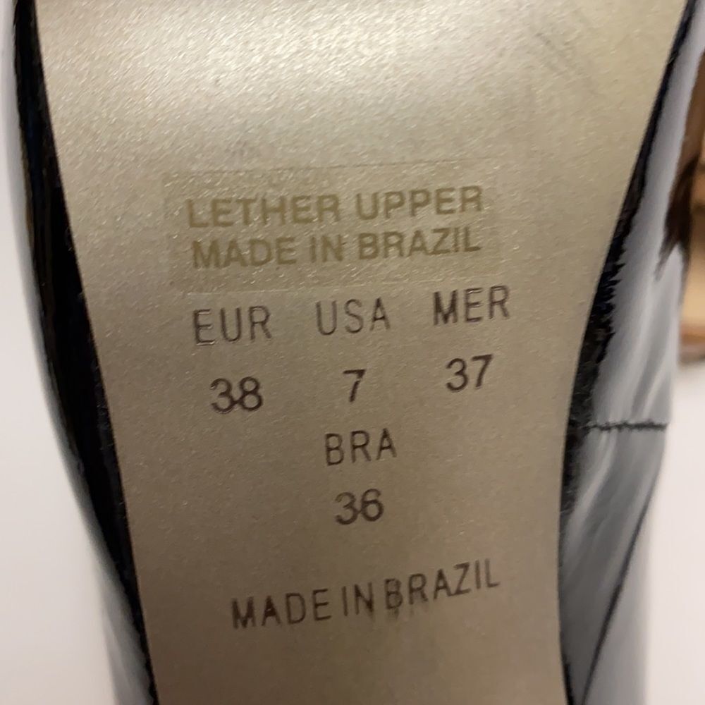 Bruno Menegatti Patent‎ Leather Platform Heels Size 7 A9 - Picture 8 of 8
